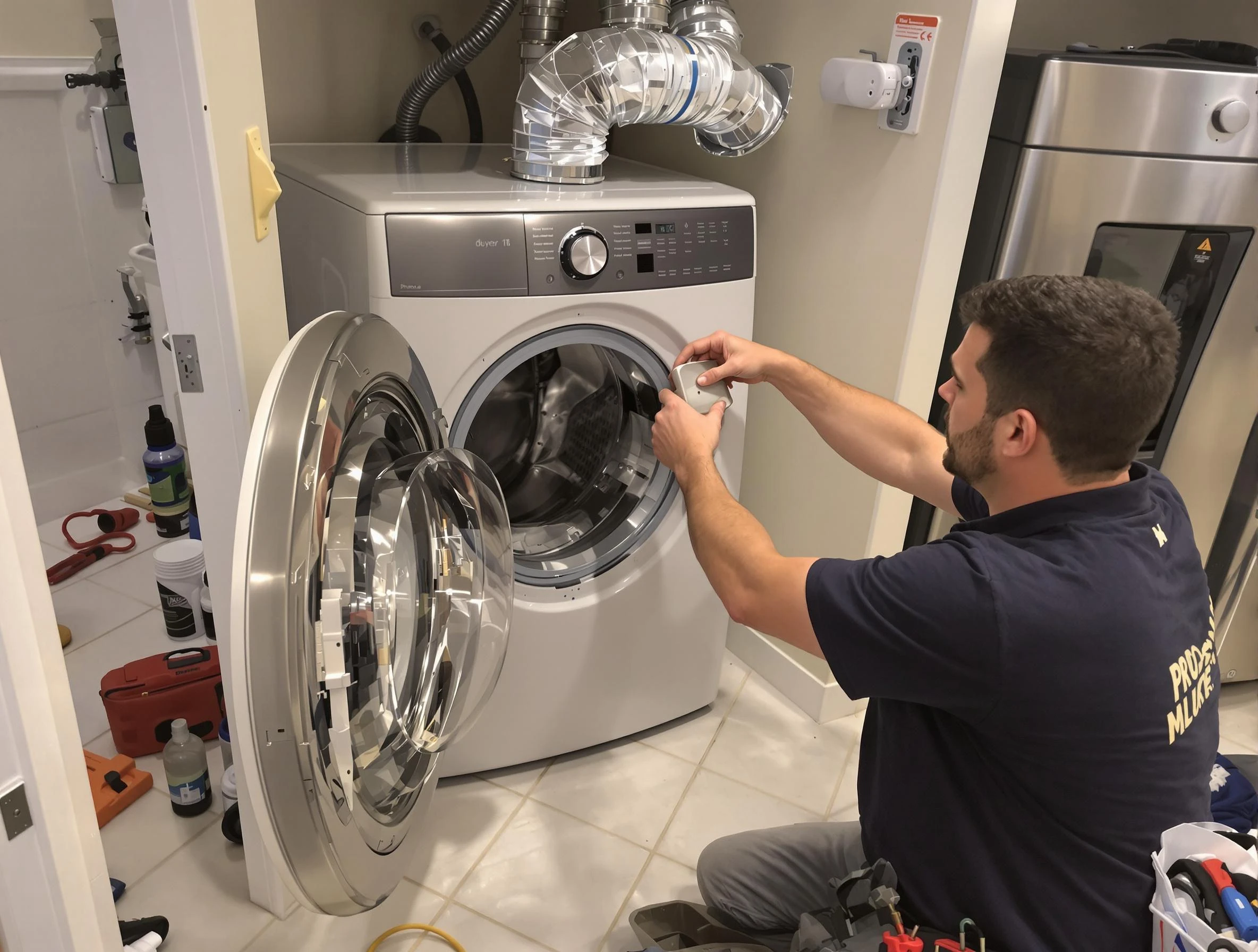 Irondale Dryer Vent Cleaning technician performing precise dryer vent hose installation in Irondale